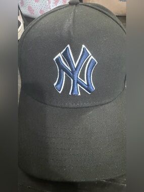 New Era Black Cap with Blue NY Logo